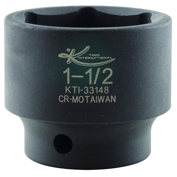 K-Tool International 1/2" Drive Impact Socket black oxide, Stndrd 6 Pnt 1/2"Dr, 1-1/2 KTI-33148 - main